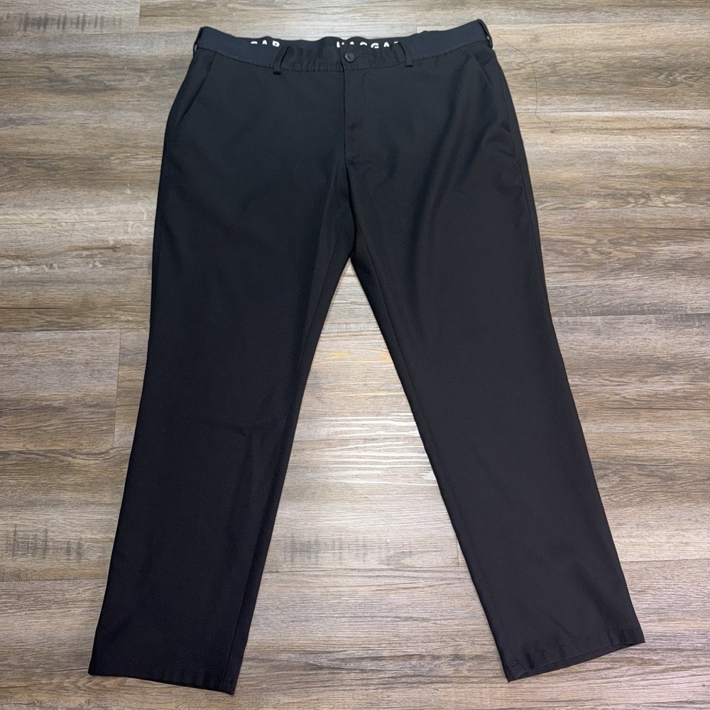 Haggar Black Athletic Stretchy Performance Pants Mens W40 x L30 Golf Work Causal
